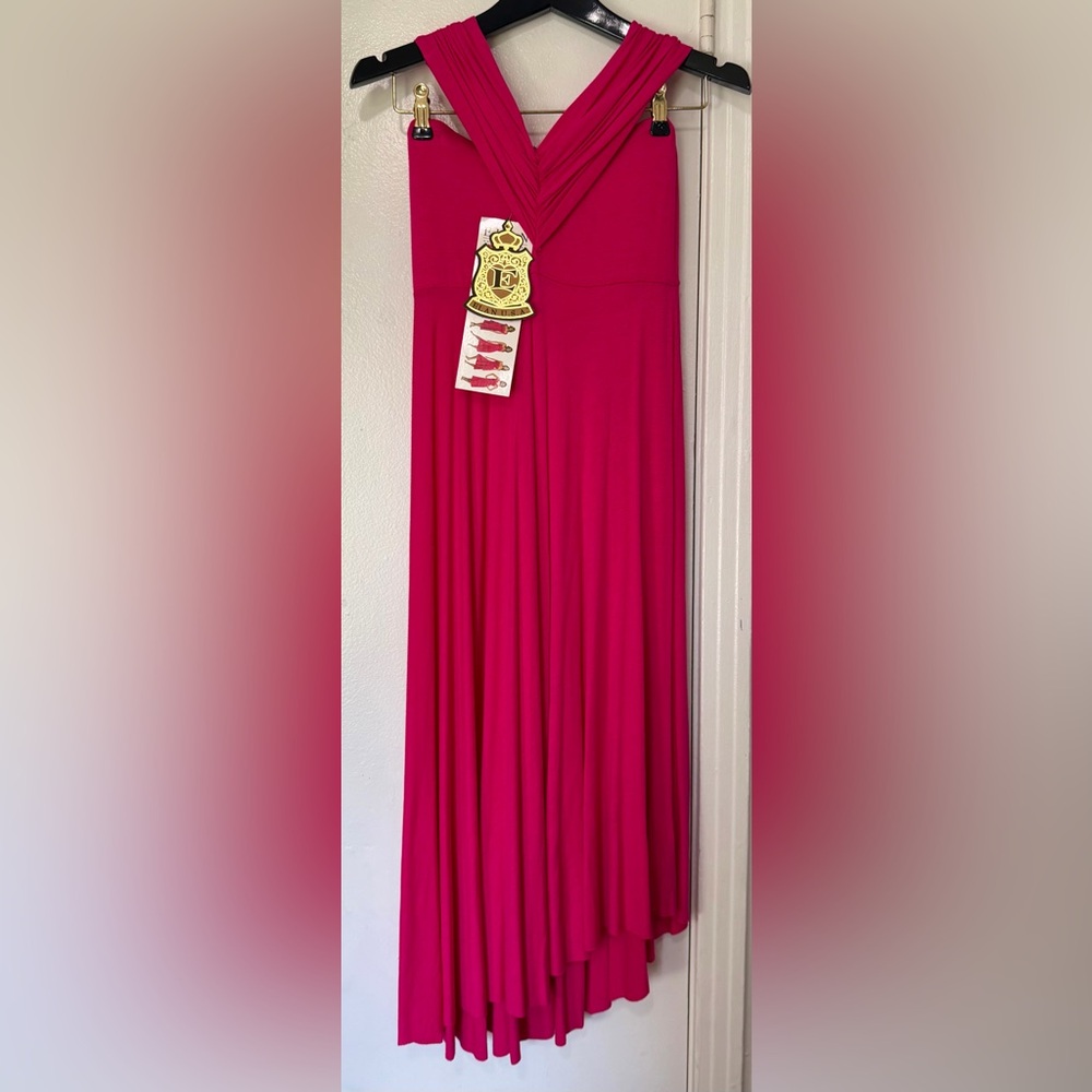 Elan Vibrant Pink 8 Way Convertible Midi Dress